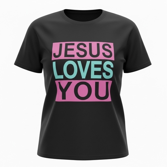 Brisco Tops - Brisco Brands “JESUS LOVES YOU” Tee – Ladies 3XL